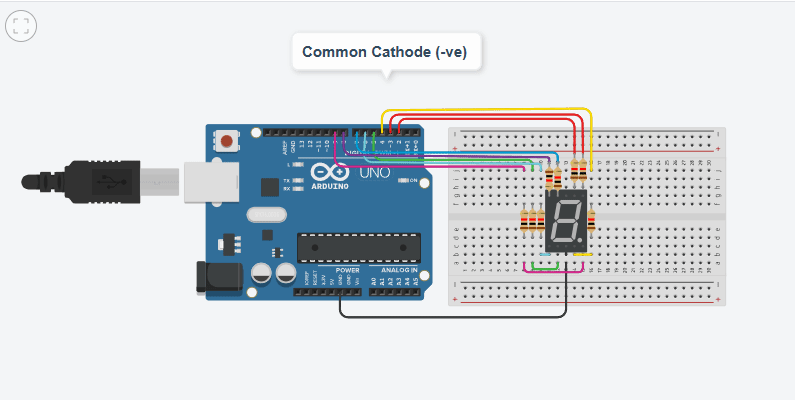 7 Segment Display with Arduino (Common Cathode)