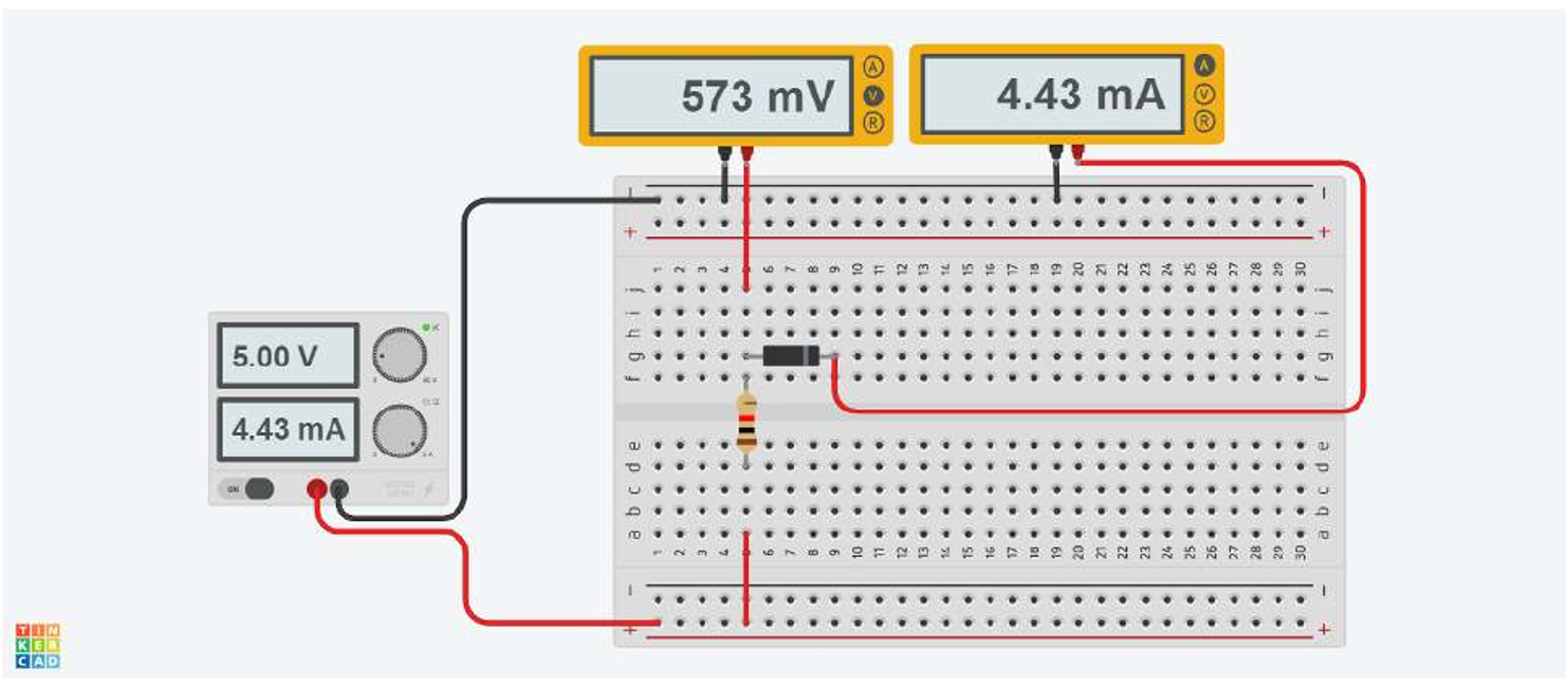Figure 3: TinkerCAD simulation for circuit 1