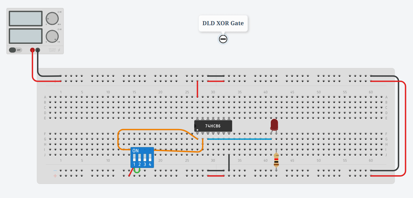 DLD XOR Gate Connection Testing