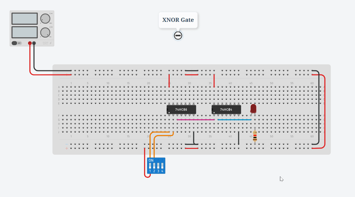 XNOR gate Connection testing