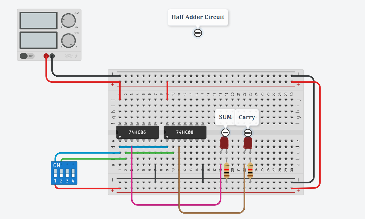 Half Adder TinkerCad Truth table check | TinkerCad | Halal Coder